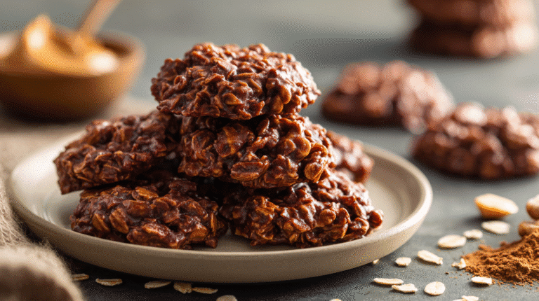 Hero shot of Peanut Butter No Bake Cookies