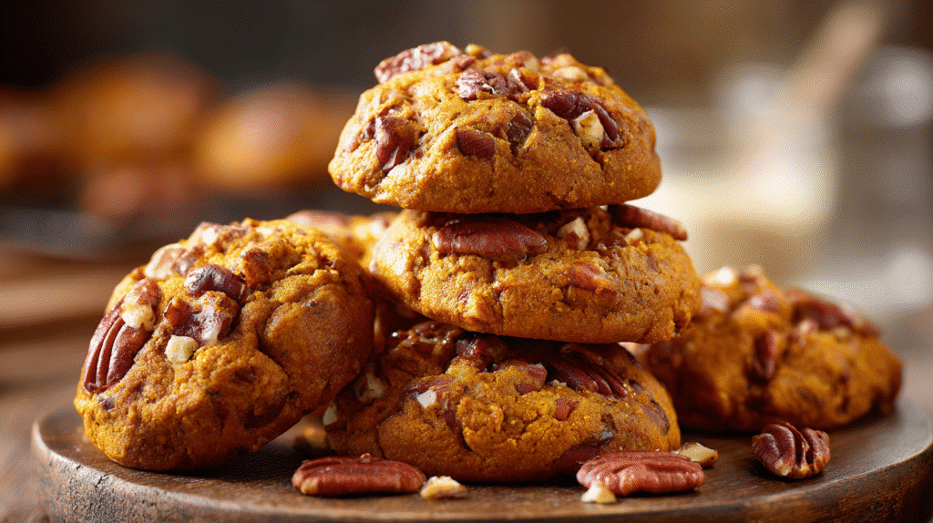Hero shot of Pumpkin Pecan Cookies