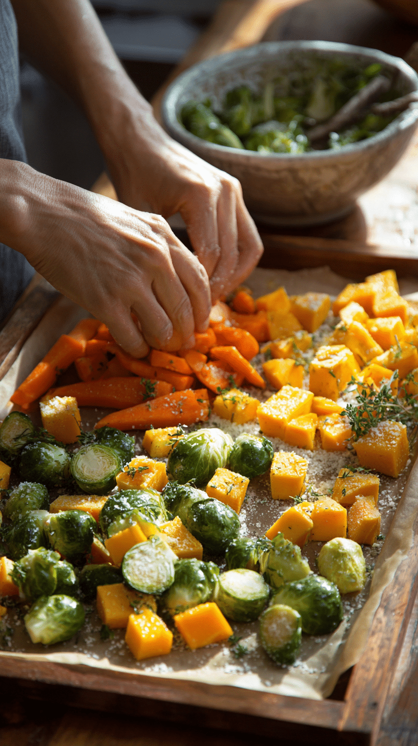 Preparing Roasted Vegetable Recipes step by step cooking process