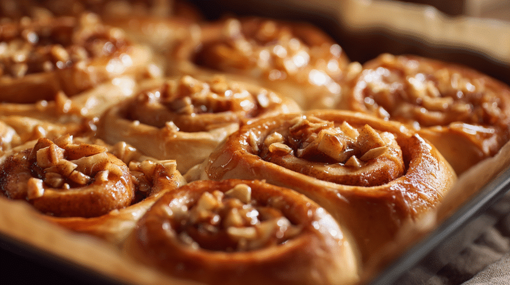 Apple Cinnamon Rolls with creamy frosting