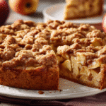 Apple Crumb Cake hero shot with golden crumb topping