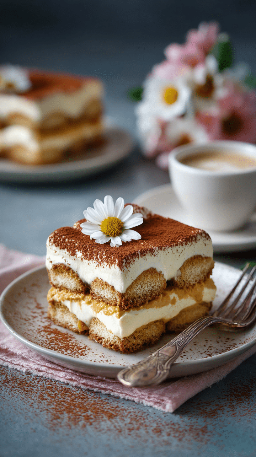 Creamy Pumpkin Tiramisu being served on beautiful dinnerware