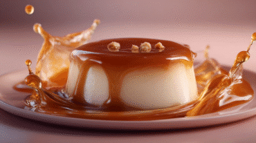Hero shot of Genius Salted Caramel Dessert with golden caramel swirls