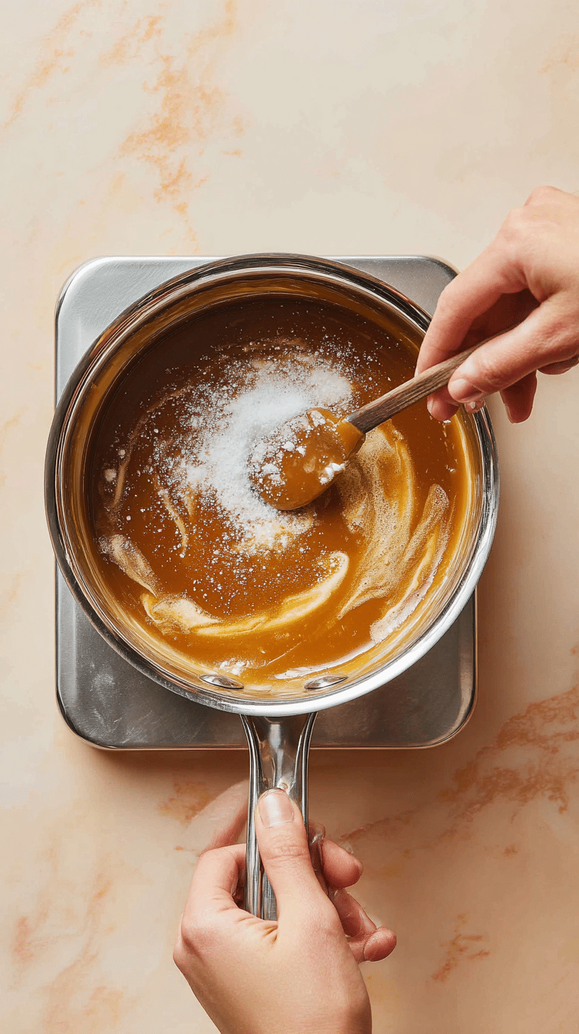 Preparing Genius Salted Caramel Dessert step by step cooking process