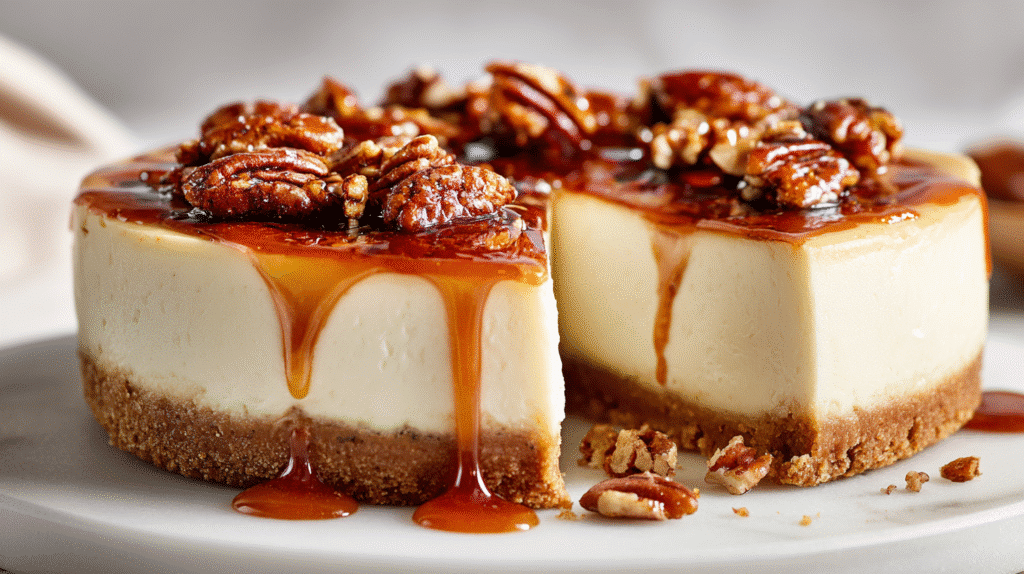 Hero shot of Pecan Pie Cheesecake