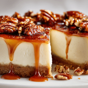 Hero shot of Pecan Pie Cheesecake