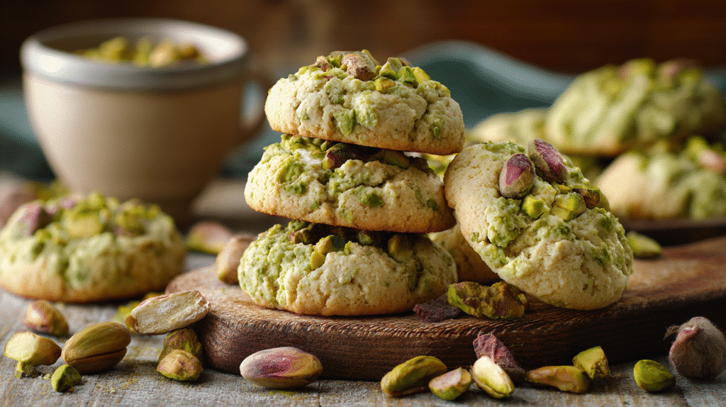 Delicious Pistachio Cream Cookies displayed as a hero shot