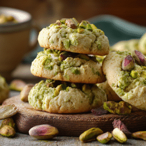 Delicious Pistachio Cream Cookies displayed as a hero shot