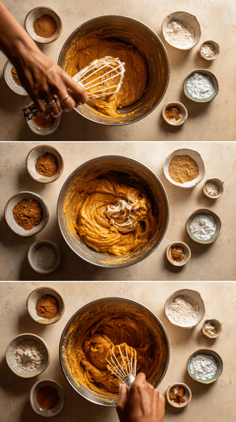 Preparing Pumpkin Cookies with Cinnamon Frosting step by step cooking process