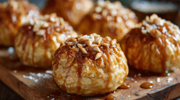 Simple Caramel Apple Pie Bombs hero shot showcasing the finished dish