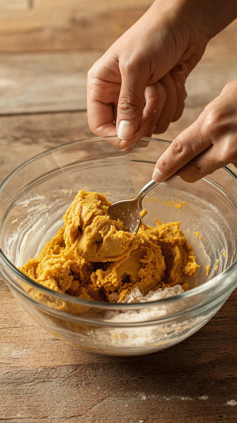 Preparing Thanksgiving Cookies With Pumpkin Pie step by step cooking process