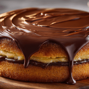 Ultimate Boston Cream Pie with glossy chocolate ganache and fluffy layers