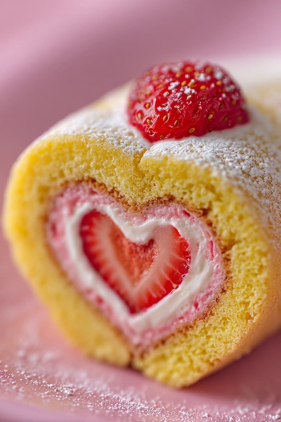 Heart-Shaped Swiss Roll serving