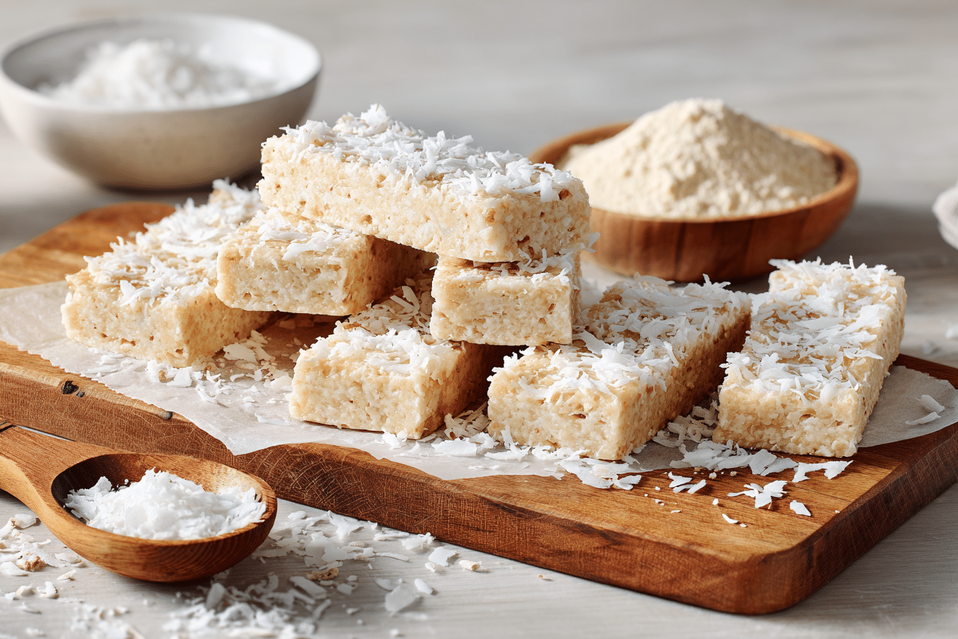 Coconut Protein Vanilla Bars featured