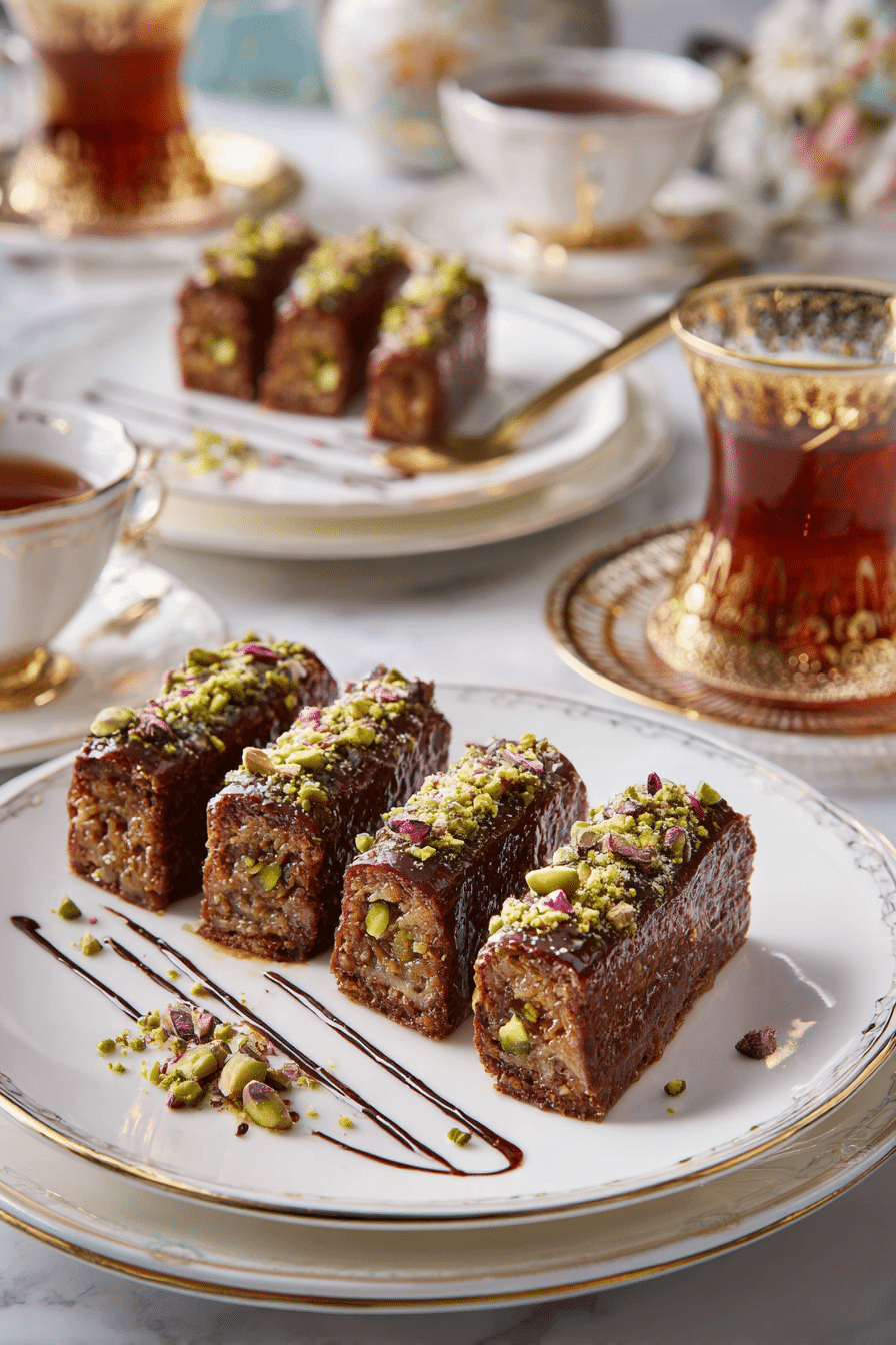 Dubai Chocolate Bar serving