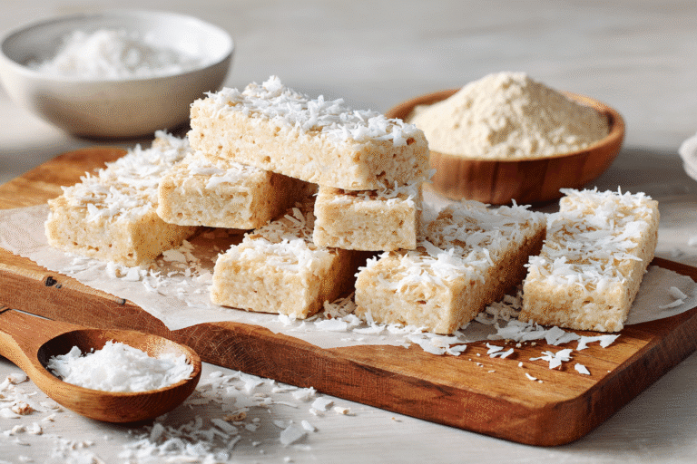 Coconut Protein Vanilla Bars featured
