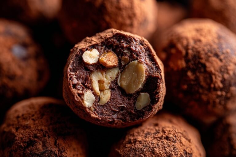 Chocolate Hazelnut No-Bake Truffles featured