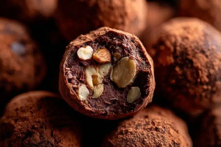 Chocolate Hazelnut No-Bake Truffles featured