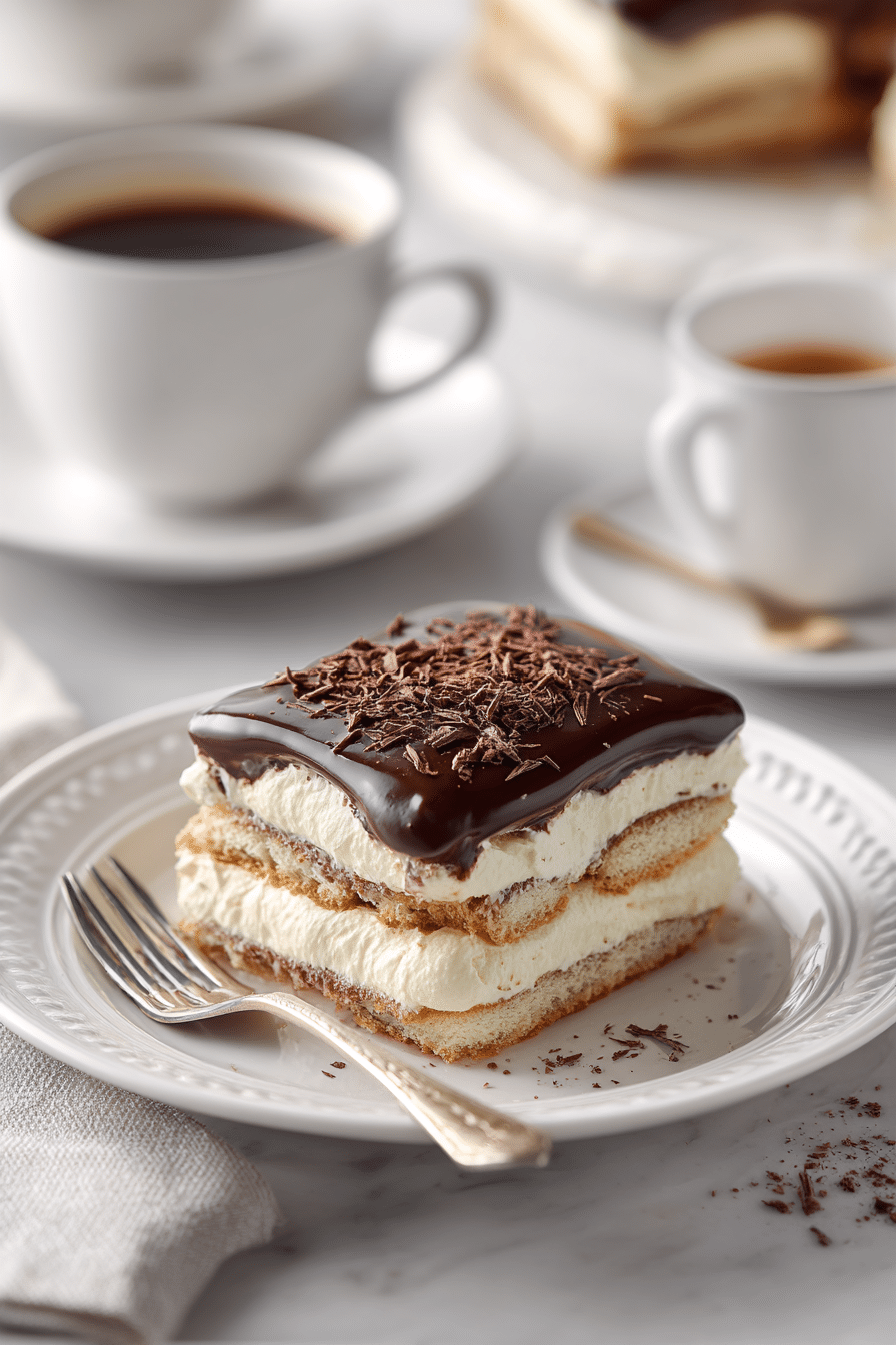 Chocolate Éclair Cake serving