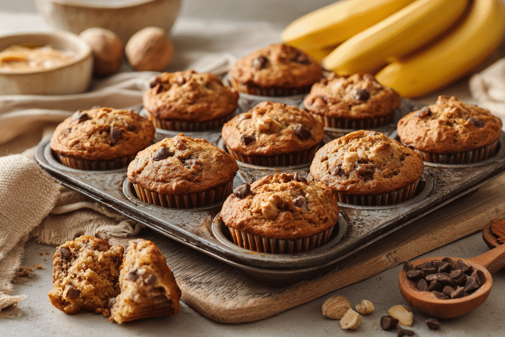 Peanut Butter Banana Muffins featured