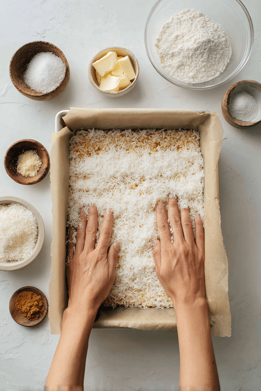 Coconut Dream Bars instructions process