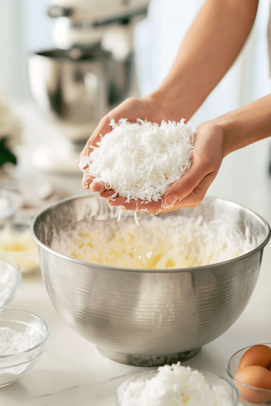 Coconut Cloud Cake instructions process