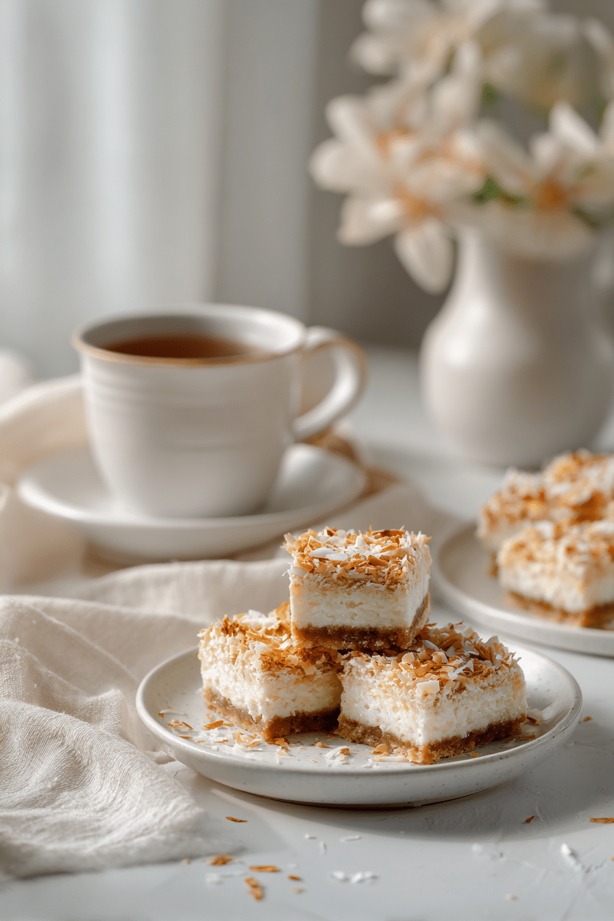 Coconut Dream Bars serving