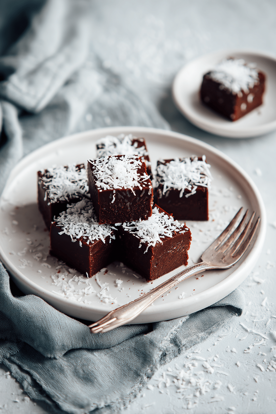 Chocolate Coconut Fudge serving