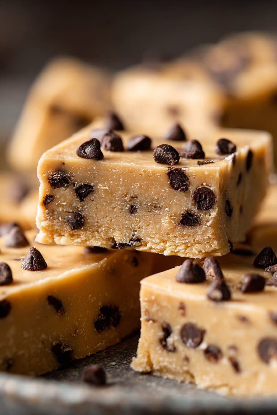 No Bake Cookie Dough Bars serving