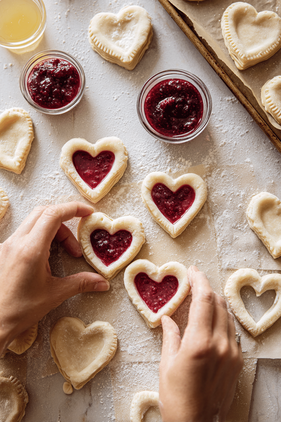 Raspberry Heart Danishes instructions process