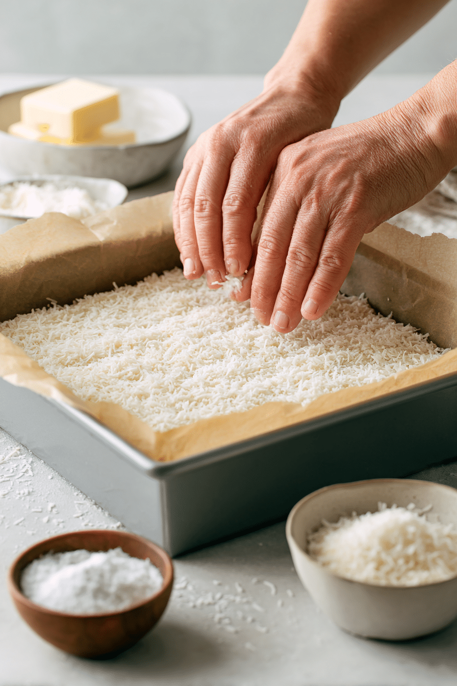 Coconut Dream Bars instructions process