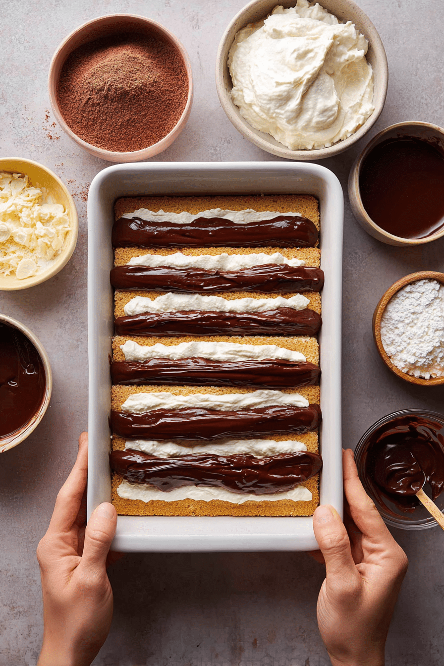 Chocolate Éclair Cake instructions process