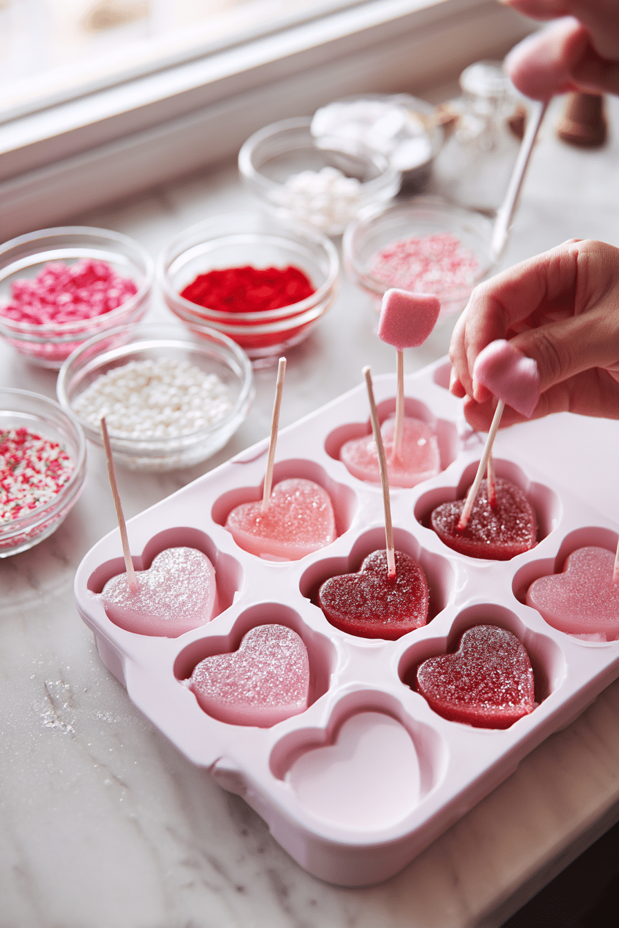 Valentine’s Day Heart-Shaped Cake Pops instructions process