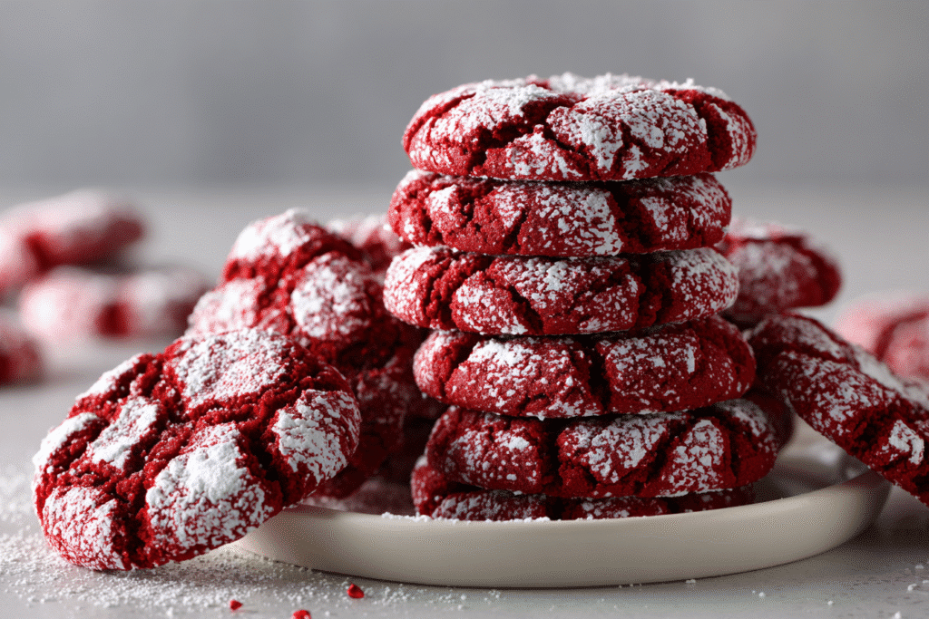 Red Velvet Crinkle Cookies for a Sweet Homemade Treat featured