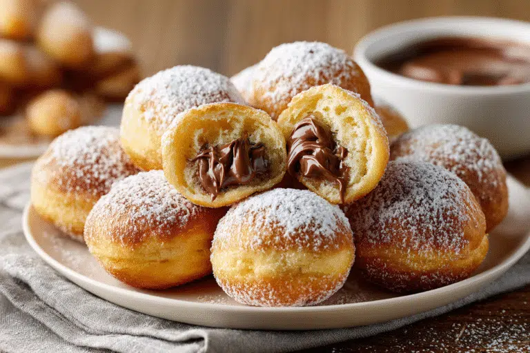 Nutella Stuffed Beignets in Air Fryer for Irresistible Bliss featured
