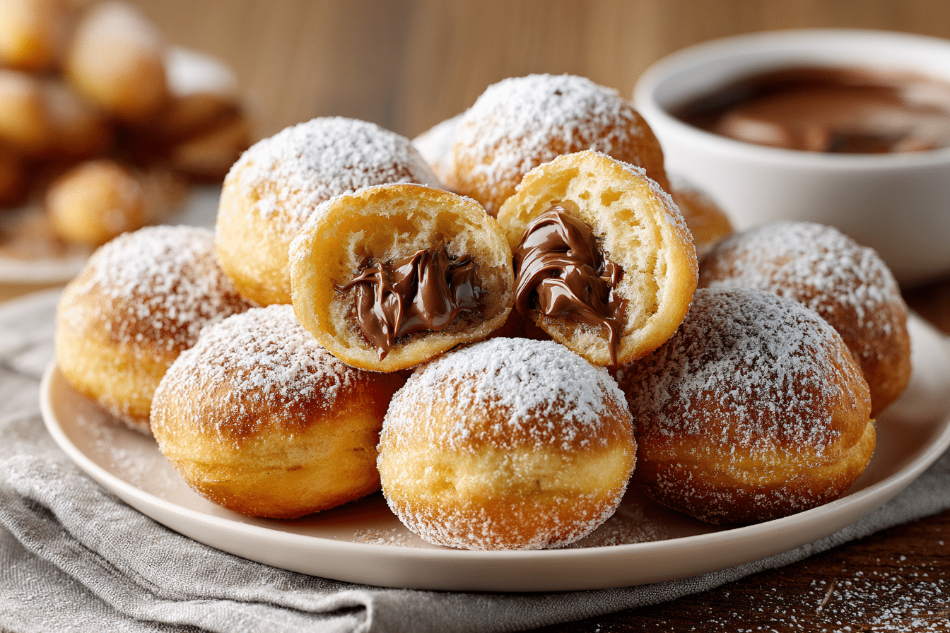 Nutella Stuffed Beignets in Air Fryer for Irresistible Bliss featured