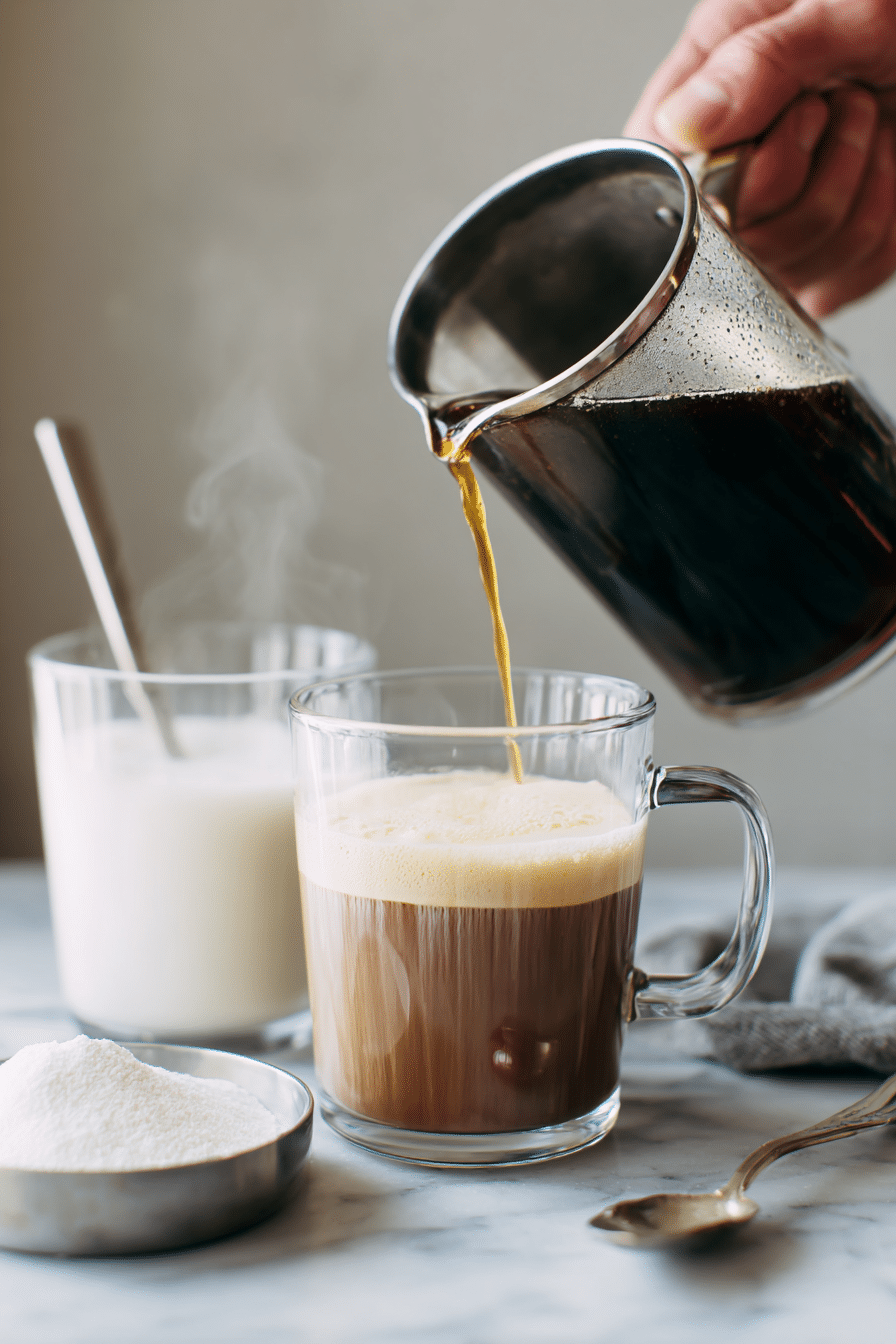 Creamy Vanilla Latte instructions process