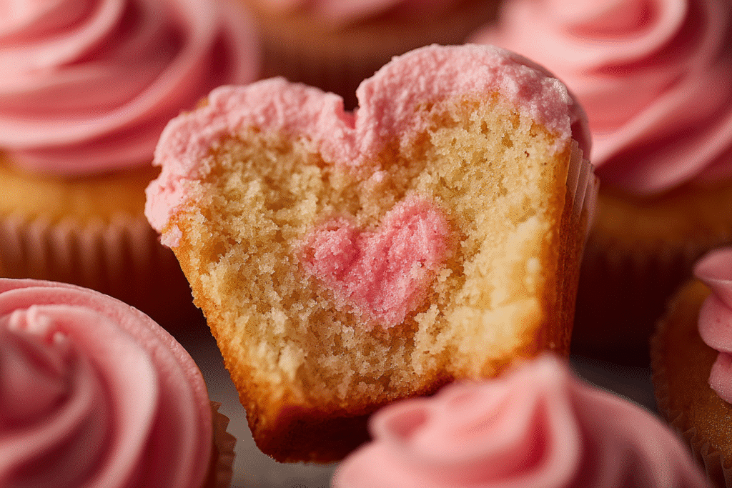 Valentine's Day Heart-Shaped Cupcakes featured