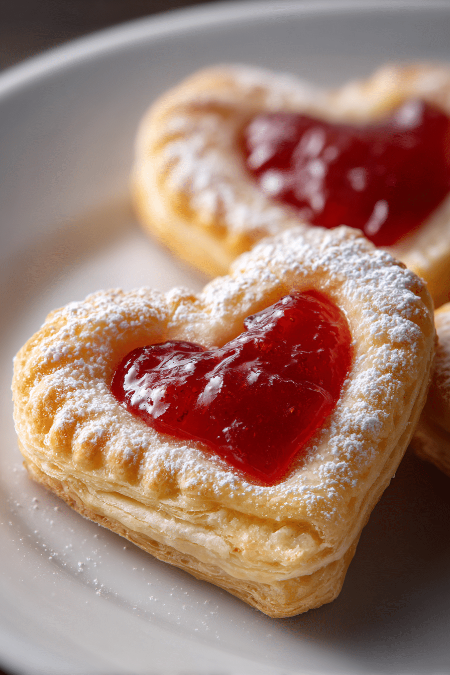 Valentine's Day Puff Pastry Hearts serving