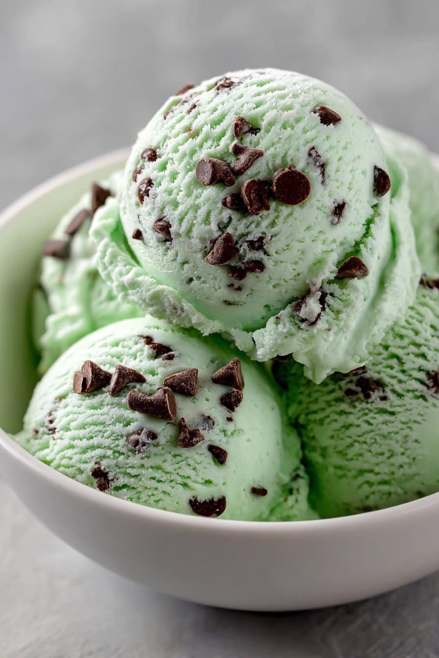 Ninja Creami Mint Chocolate Chip Ice Cream serving