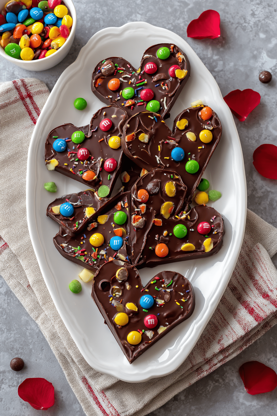 Delectable Chocolate Bark Hearts for a Sweet Valentine's Day serving