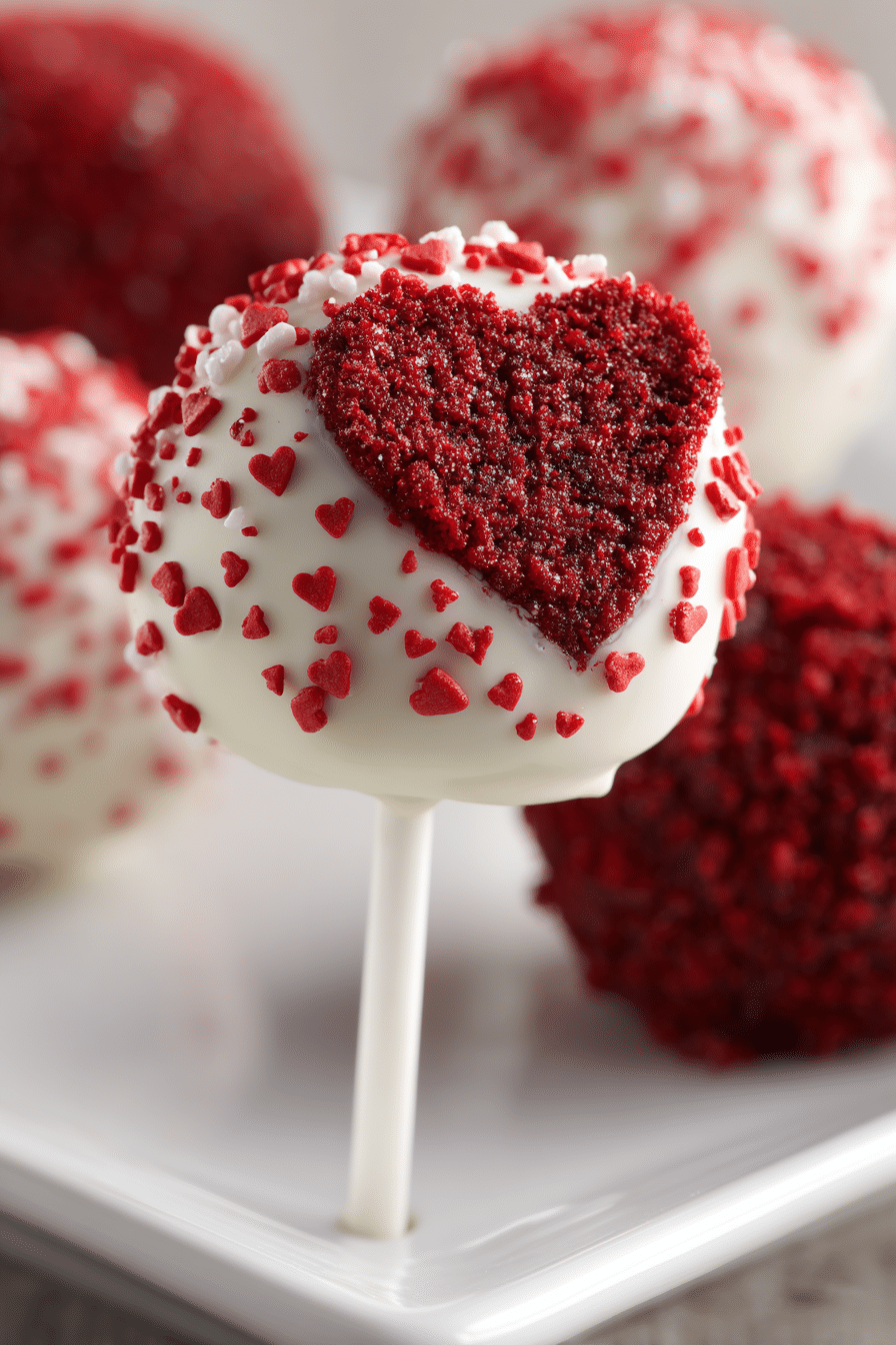 Red Velvet Cake Pops serving