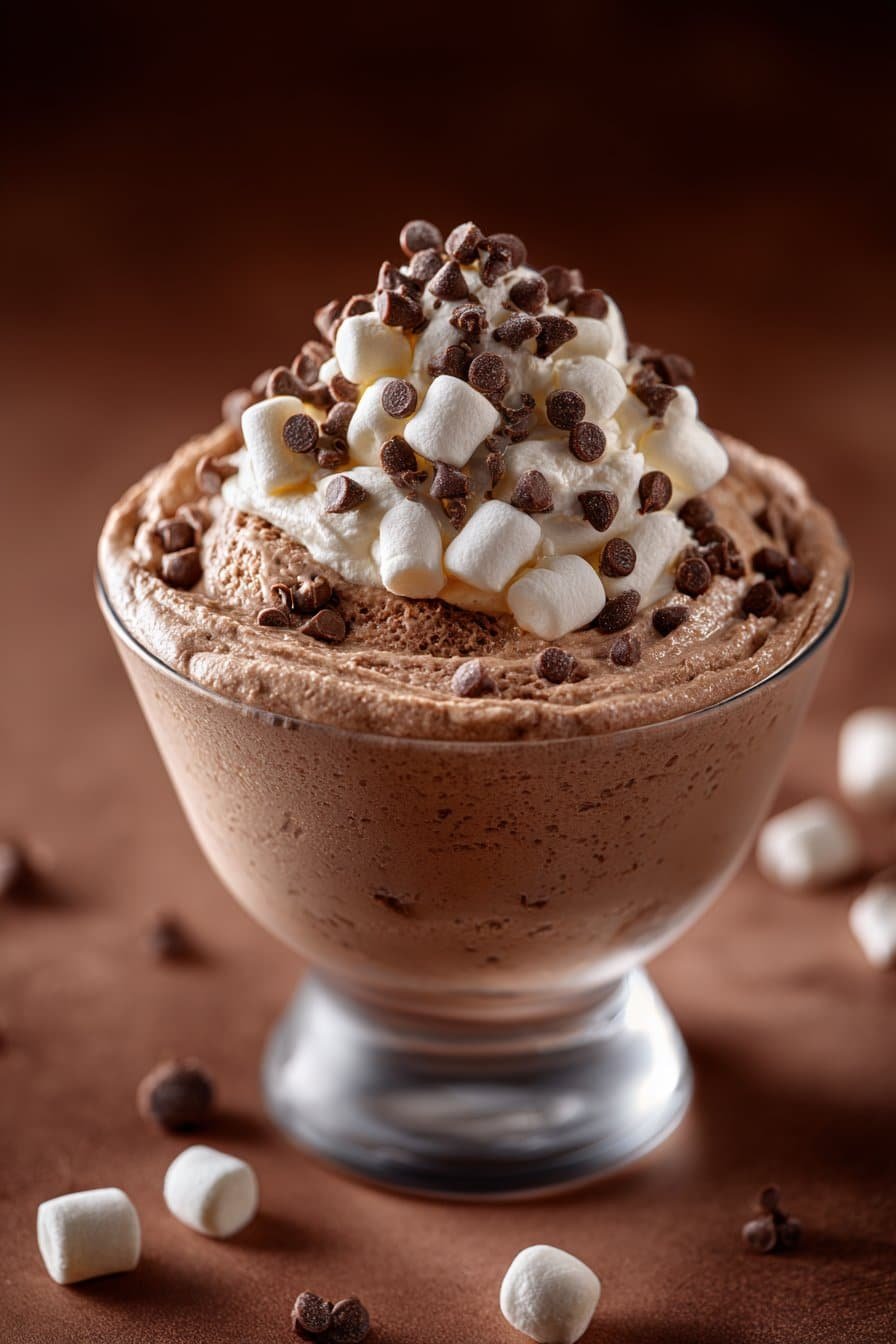 Ninja Creami Frozen Hot Chocolate Ice Cream serving