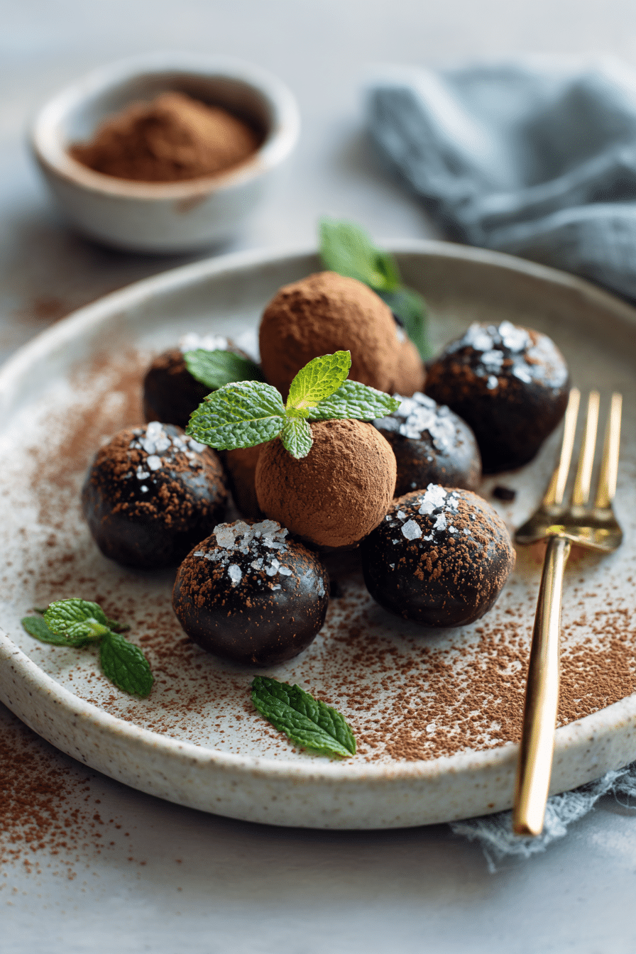 Avocado Cacao Truffles (No Refined Sugar) serving