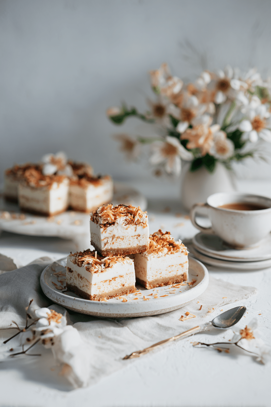 Coconut Dream Bars serving