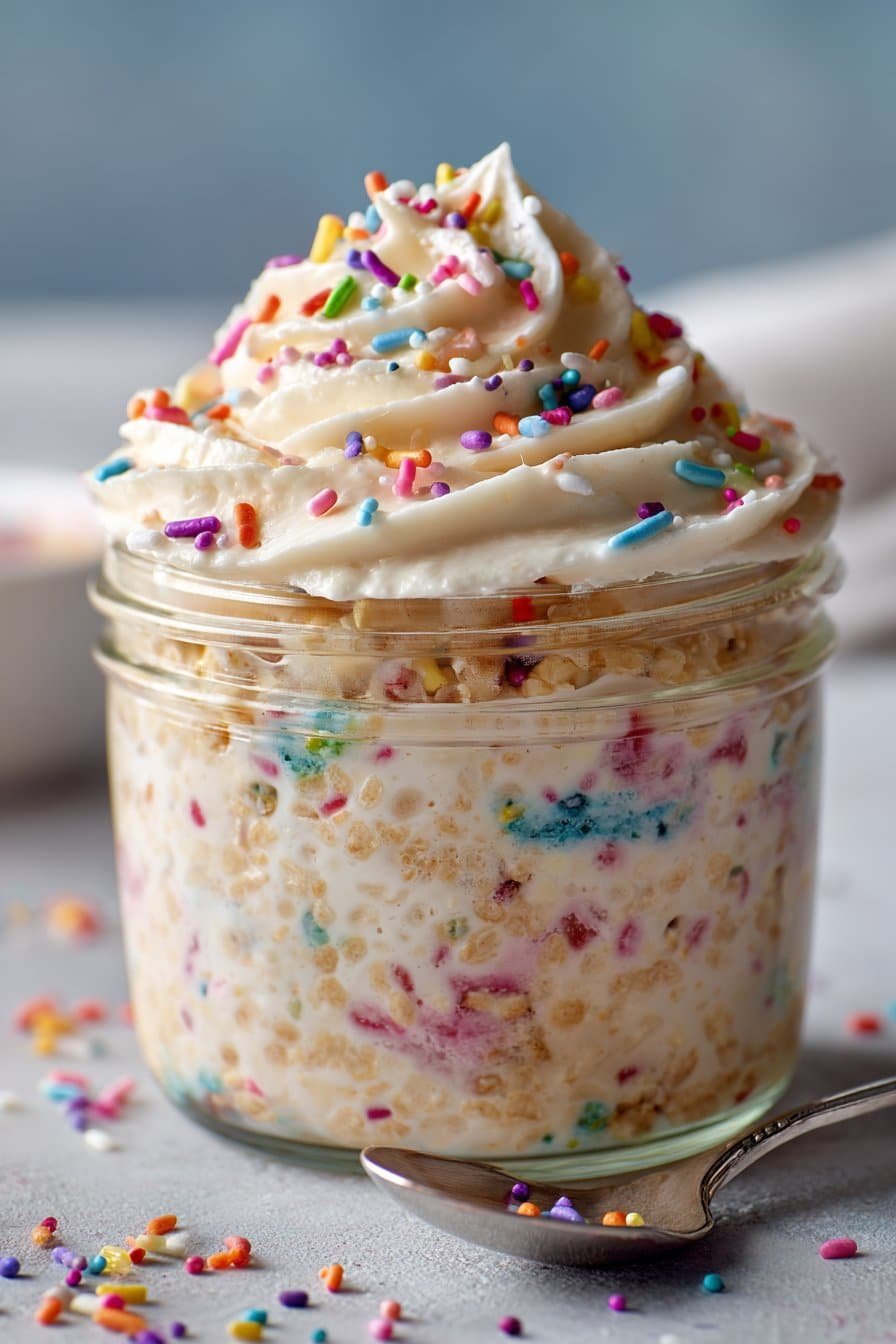 Funfetti Overnight Oats serving