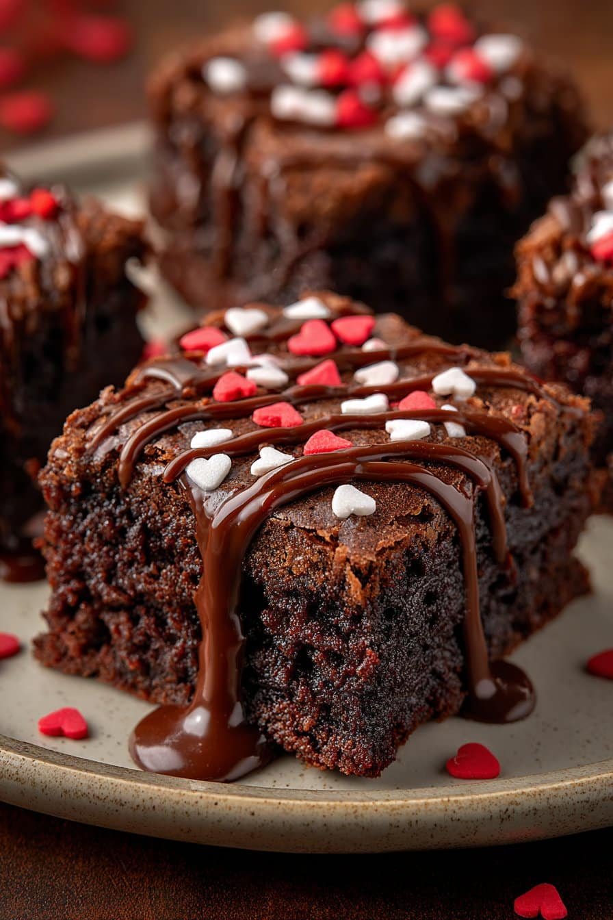 Valentine Brownies serving