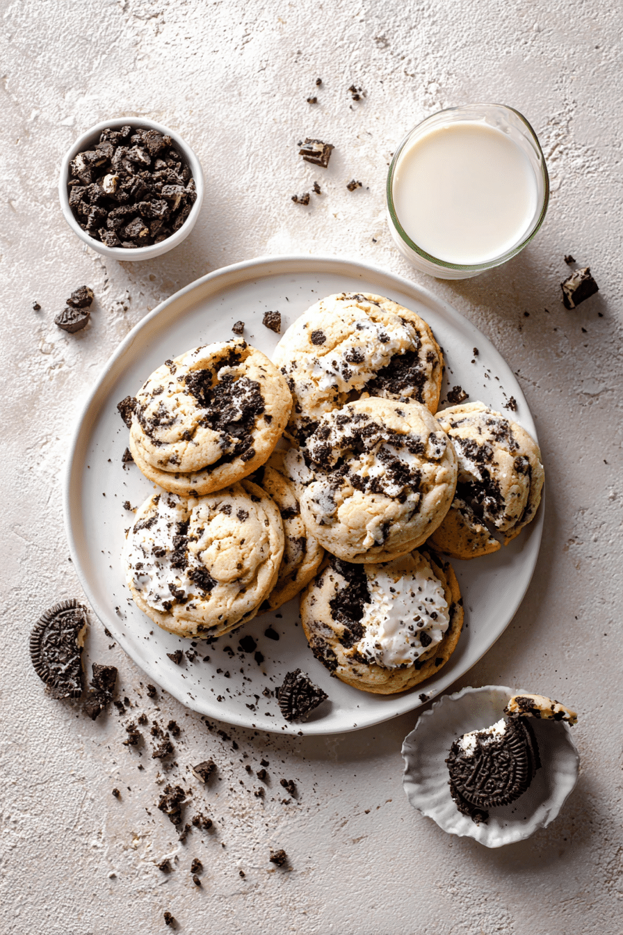 Crumbl Cookies and Cream Milk Shake Cookies serving