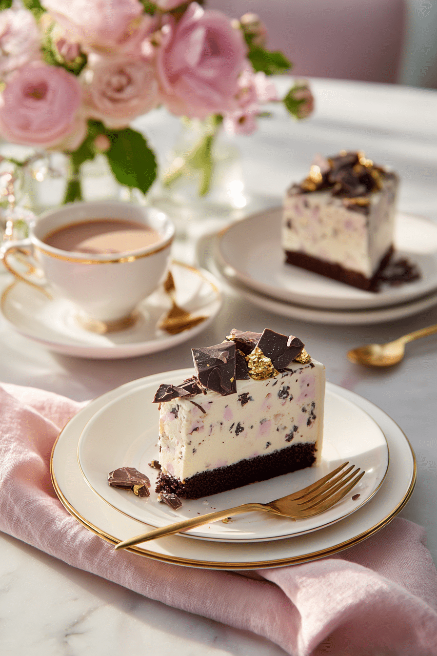 Valentine’s Terrazzo Cake serving