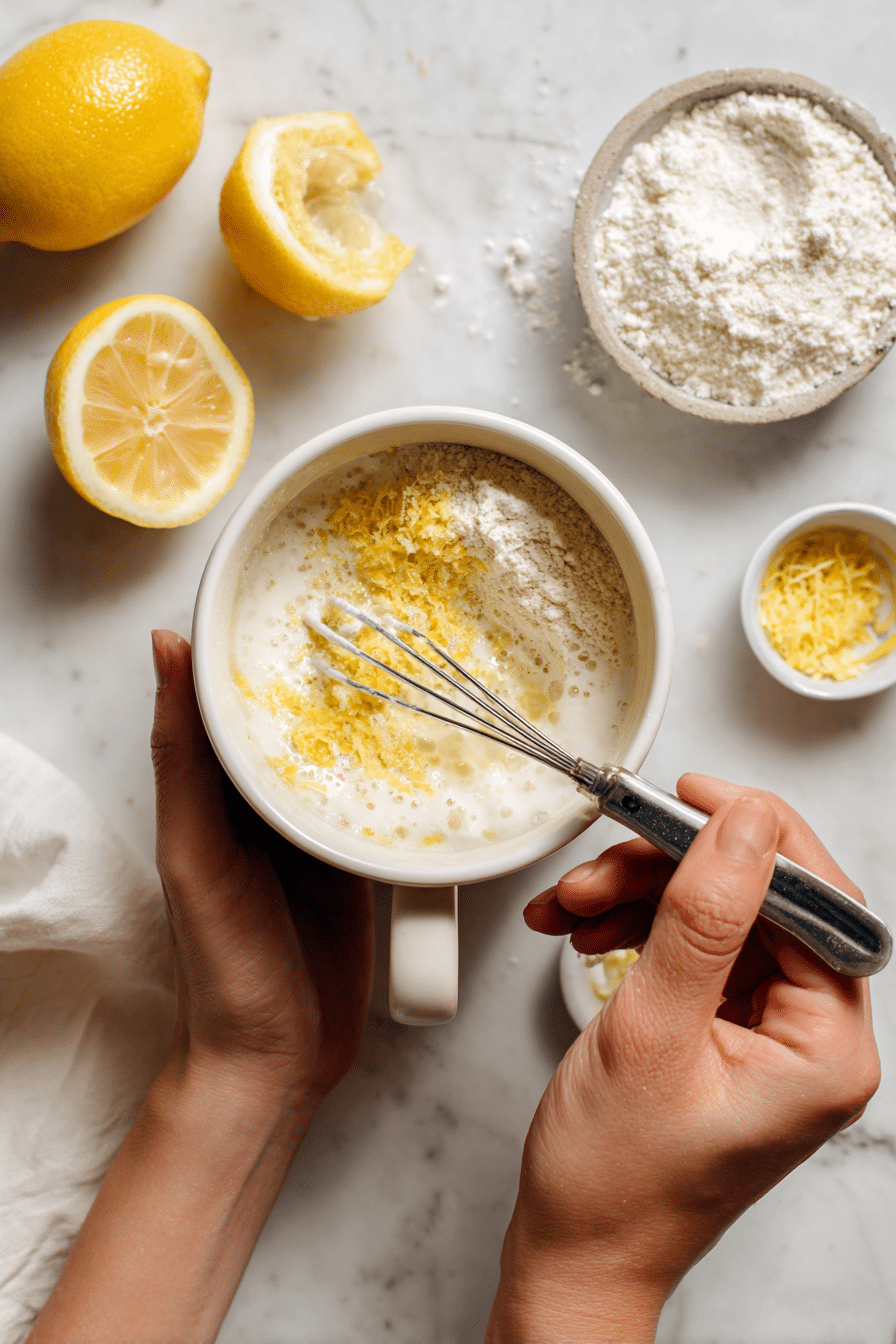 Lemon Protein Mug Cake instructions process